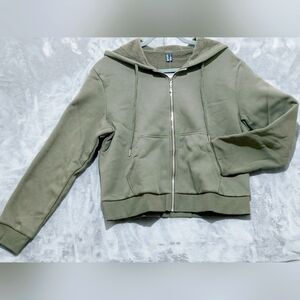 Olive Green full length Zip-Up Hoodie